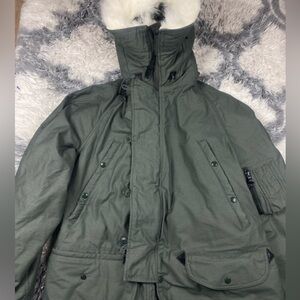 Vintage Military Extreme Cold Weather Parka Jacket Hooded Coat Type N-3B Medium